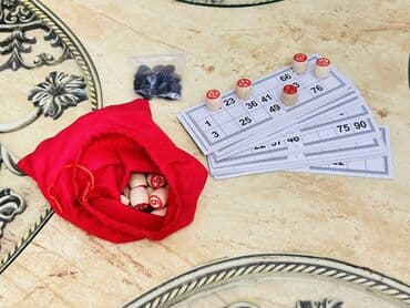 спорт товары: Loto oyunu dəsti Məzmun: - Qırmızı parça torba - Taxta loto fişləri — 2