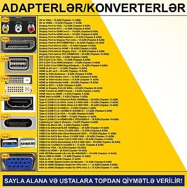 Adapterlər/Keçidlər SAYLA ALANA VƏ USTALARA TOPDAN QİYMƏTLƏ VERİLİR! — 2
