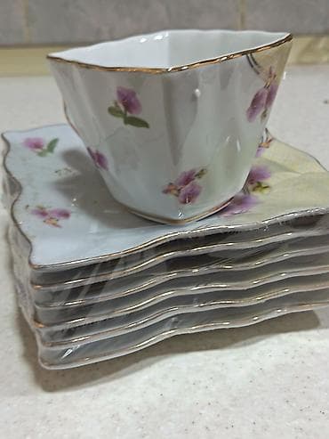 mis caydan: Çay dəsti, rəng - Ağ, Farfor — 1