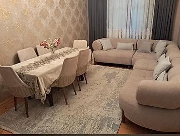 dik fanerka: Qonaq otağı üçün, Dördbucaq masa, 6 stul — 2