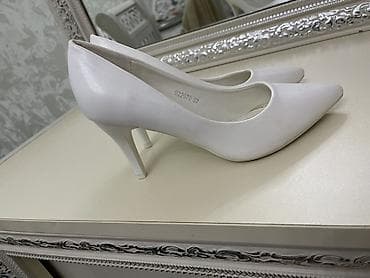 женские белые туфли: Ağ rəngli stıletto, bır defe geyınılıb yenıdır — 2