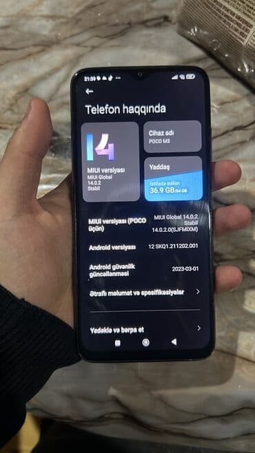 flash kart qiymətləri: Poco M3, 64 GB, rəng - Mavi, Sensor — 1