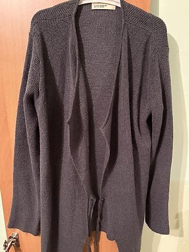 kolej jaket: Qadın kardiqanı - Rəng: tünd boz/şifer - Model: açıq önlü, bağlama — 1