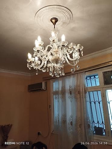 xrustal vaz: Çılçıraq, 8 lampa, Xrustal — 2