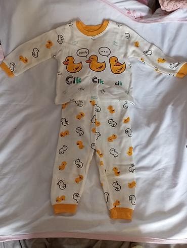 don geyim: Uşaq pijama dəsti - 2 hissədən ibarət: uzunqol köynək və şalvar - — 1