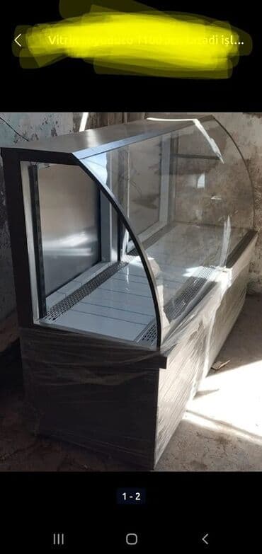 lalafo soyuducu vitrin: Şüşəli ön hissəyə malik kommersiya tipli soyuducu vitrin. Düz və əyri — 1