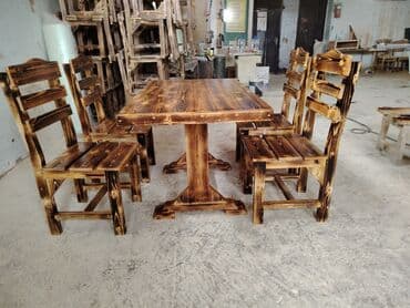 дачный набор стол и стулья: Dördbucaq masa, Stullar ilə, 4 nəfər, Açılmayan — 4