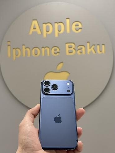 iphone 3: IPhone 17 Pro Max, 256 GB, Mavi, Zəmanət, Simsiz şarj, Face ID — 1