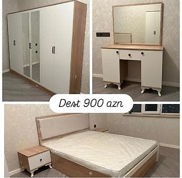 parda tul: Yataq otağı mebel dəsti – 900 AZN Tərkibi: - 4 qapılı qarderob: iki — 1