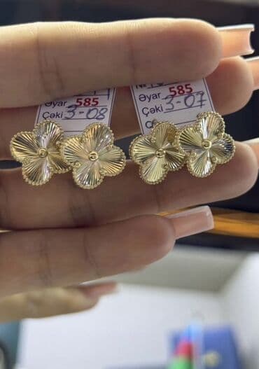 halqa sirqalar: Sırğa, Versace, Sarı qızıl, 585 Əyar, Ödənişli çatdırılma — 2