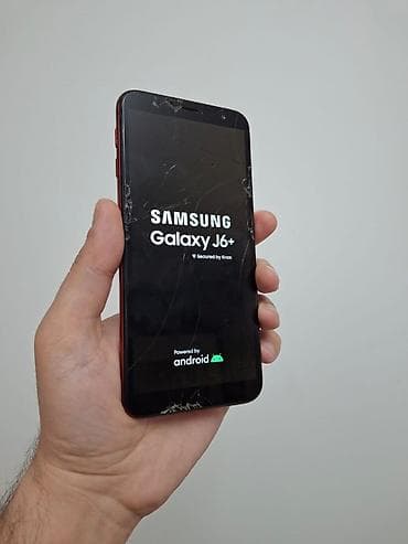 ekrani: Samsung Galaxy J6 Plus, 32 GB, rəng - Qırmızı, Barmaq izi — 1
