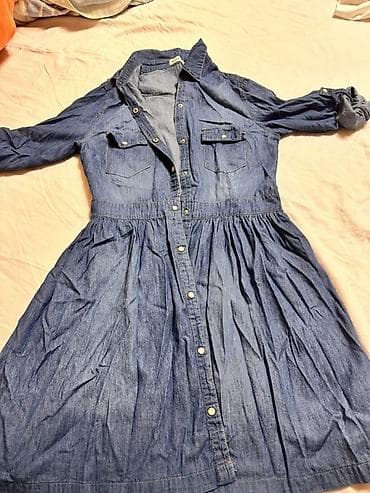 cinsi: Denim/ci̇ns parça qadın geyimi – düyməli köynək-paltar - Model — 1