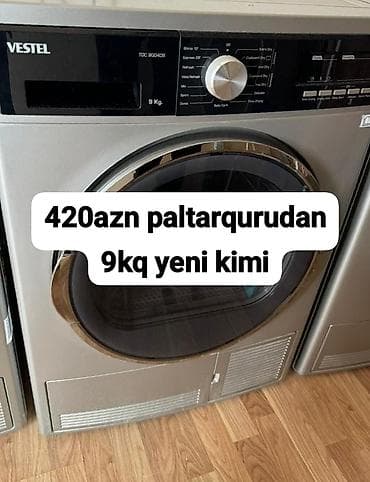 Vestel TDC 9G40S paltarqurudan - Tutum: 9 kq - Rəng: Gümüşü - Ön
