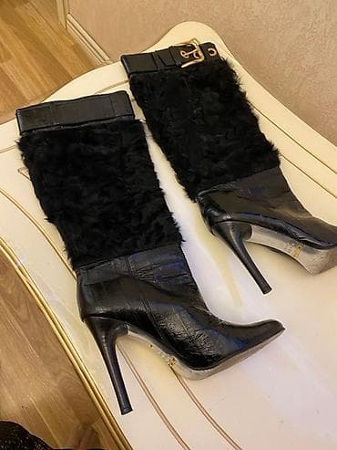 qadın sapaşkiləri: Dolce & Gabbana qadın çəkmələri - Model: dizaltı, hündür dabanlı — 3