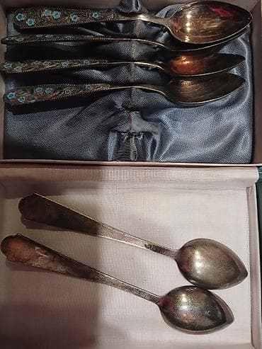 dibcek qablari: Старинные серебряные ложки проба 875 серебро — 2