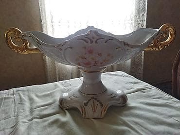 Porşelen dekorativ vaz‑meyvə qabı - Material: Yüksək keyfiyyətli