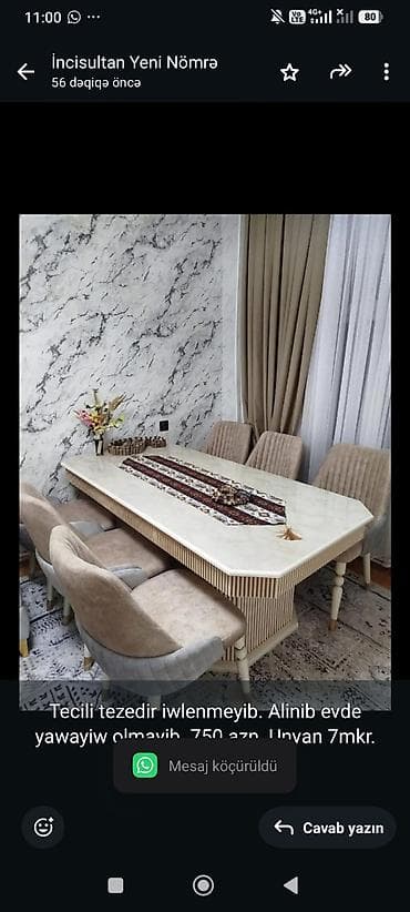 Tecili tezedir iwlenmeyib. Alinib evde yawayiw olmayib. 750 azn. Unvan