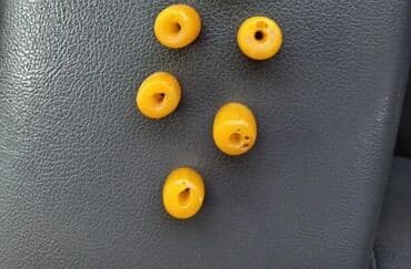 kəhrəba təsbehlər: Təbii daş muncuqlar dəsti - Material: bal rəngli və qırmızı tonlarda — 3