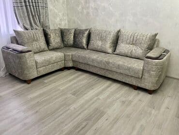 Гостиные гарнитуры: Угловой диван, Новый, Раскладной, С подъемным механизмом, Велюровая ткань — 4