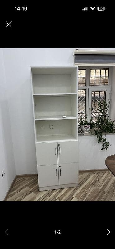 qulp: Ağ rəngli ofis kitabxanası/dolabı - Material: laminat (MDF/LDSP — 4
