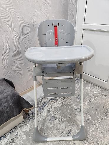 Məktəb çantaları: Uşaq yemək stulu – Baby Home - Rəng: boz/ağ (qırmızı detal ilə) - — 4