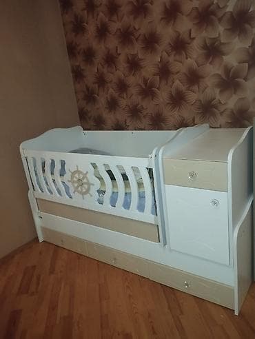 super mebel: Uşaq beşiyi – modul tipli, ağ-bej rəng palitrası ilə. Xüsusiyyətlər — 2