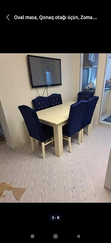 венский стул: Qonaq otağı üçün, Yeni, Açılmayan, Dördbucaq masa, 6 stul — 7