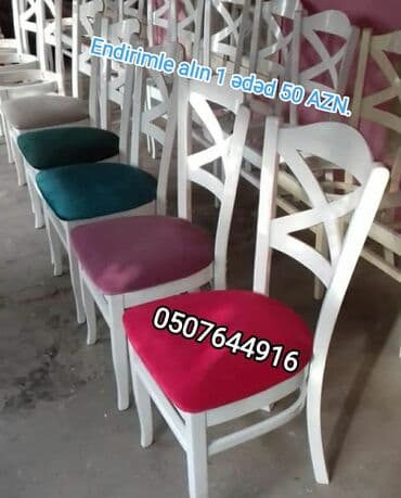 ders masaları: Mətbəx üçün, Yeni, Açılmayan, Dördbucaq masa, 4 stul — 4