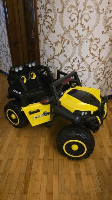машины для детей: Uşaq elektrik maşını – off-road tipli 4x4 - Rəng: sarı/qara, böyük — 3