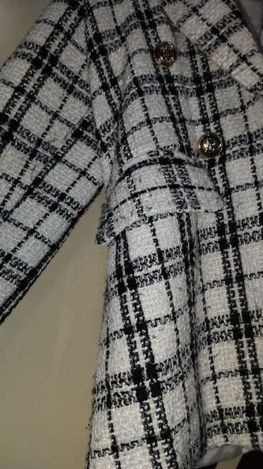 Çimərlik geyimləri: Qadın tweed bleizer - Dizayn: Qara-ağ dama (kvadrat) naxışlı, klassik — 2