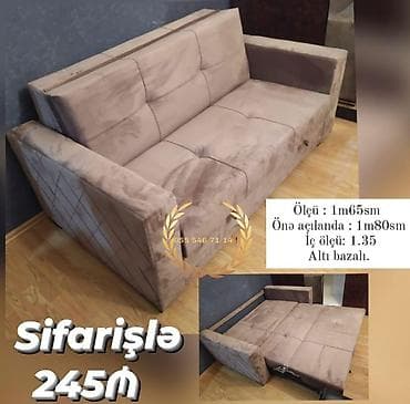 Divanlar: Di̇van-kravat, Yeni, Açılan, Bazalı, Vеlur parça, Şəhərdaxili pulsuz çatdırılma — 1