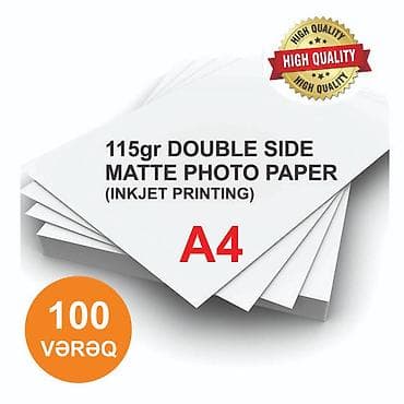 Ручки: A4 2 tərəfli mat foto kağız (115gr) Epson, HP, Canon printerlərinə — 1