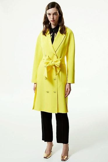 MACHKA marka parlaq sarı təngli trench-plaş. Qolları reqlan, düymələri