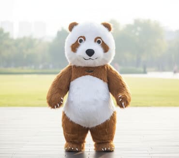 yeni il hediyye: - Məhsul: Tam bədən maskotu – ayı/qartal balası üslubunda tüklü — 1