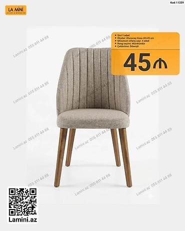 Stul – 1 ədəd - Oturacaq hissəsi: 40×45 sm - Minimal sifariş sayı: 4 — 1