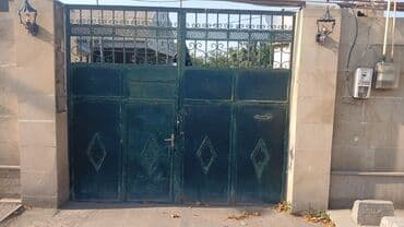 darvazalar yeni: Dəmir Həyət darvazası, Yana açılan, Mexaniki, Qapı ilə, rəng - Yaşıl — 2