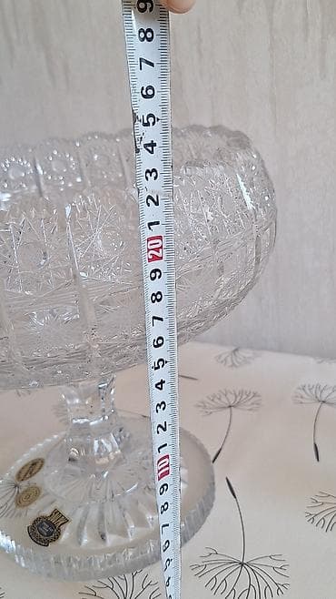 karaca serviz: Kənafidə oyma naxışlı kristal dəst - Material: qalın, şəffaf kəsim — 7