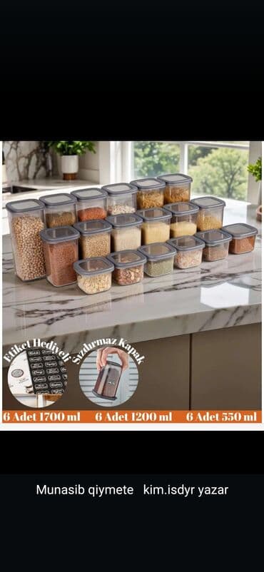 Vienev firmasının 18 ədədli saxlama qabı dəsti lalafo.az -da Vienev firmasının 18 ədədli saxlama qabı dəsti