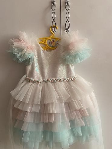 Uşaq üçün zərif ziyafət/libas paltarı - Model: çoxqatlı tüllü don -