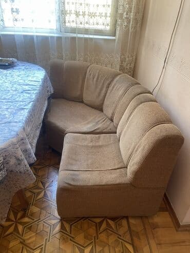 metbex ucun kunc divanlari: Mətbəx üçün künc divan dəsti - 3 hissədən ibarət yumşaq künc divan — 2