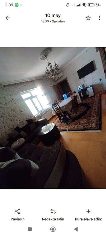 Xırdalanda mebel və texnika ilə tam təchiz olunmuş mənzil. - Geniş