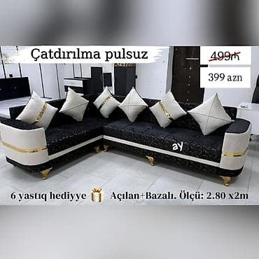 Künc divanlar Yeni və sifarişlə Qiymət: 399₼ ✔️ Ölçü: 2m80smx2m Rəng — 2