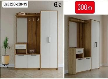 2 qapılı, Güzgülü, Ağ, Açılan, Düz dolab