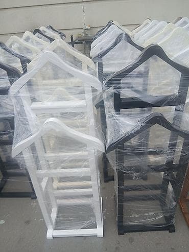 Maqnitli şüşə silən: Taxta paltar asılqanı/valet stendi - Material: tam ağacdan — 6