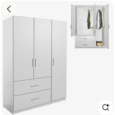 siyirmeli: Yeni, 4 qapılı, Siyirməli, Ağ, Açılan, Düz dolab — 1