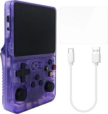 Другие игры и приставки: R36S portativ retro oyun konsolu – bənövşəyi şəffaf korpus Gta kimi — 4