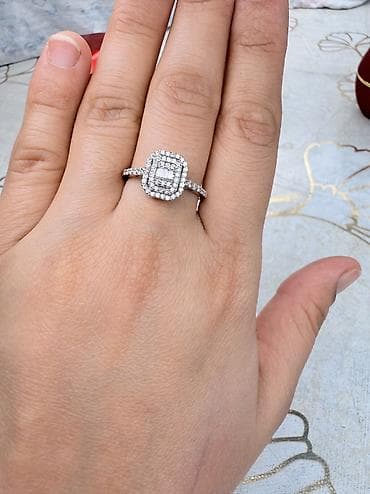 Nişan, Üzük, Ağ qızıl, 585 Əyar, Brilyant, 0.26-0.50 Karat