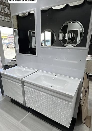 divar üçün dekorlar: Məhsul: Vanna otağı üçün asma lavabo mebel dəstləri Təsvir: - Müasir — 1