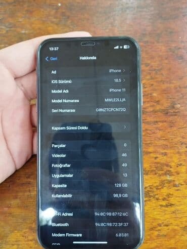 xiaomi pad 5 qiymeti: IPhone 11, 128 ГБ, Space Gray, Face ID — 6