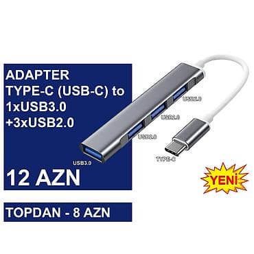 xarici hard disk: Type-C/USB-C Adapterlər/Konverterlər (Çeviricilər) ⭐Type-C (USB-C) to — 4